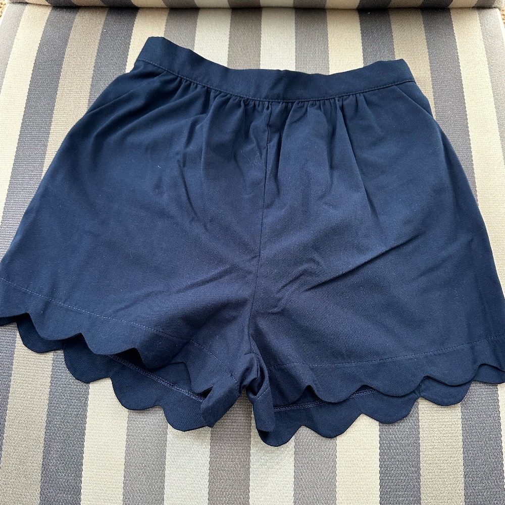 NWOT Be Elizabeth Girls Navy Blue Scallop Shorts - by James & Lottie - Size 12